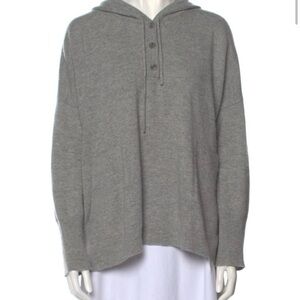 Kujten Women's Gray Hooded Cashmere Sweater